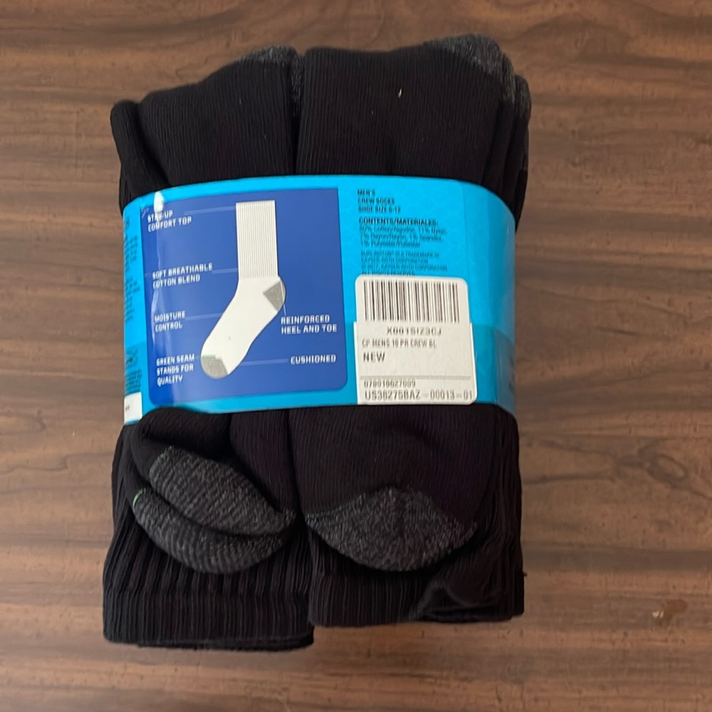 Men's Crew Socks - Black and Gray - Picture 3 of 3
